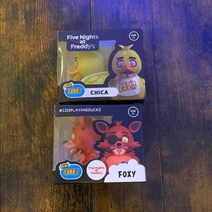 Mini Tubbz 5 Nights at Freddy's Bundle Chica & Foxy Lot of 2 Rubber Duck